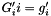 $ G'_ii = g'_i $